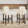 Taburetes altos 2 uds madera maciza de caucho y tela de vidaXL, Taburetes de cocina - Ref: Foro24-4006209, Precio: 111,30 €, ...
