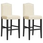 Taburetes altos 2 uds madera maciza de caucho y tela de vidaXL, Taburetes de cocina - Ref: Foro24-4006209, Precio: 112,65 €, ...