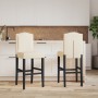 Taburetes altos 2 uds madera maciza de caucho y tela de vidaXL, Taburetes de cocina - Ref: Foro24-4006209, Precio: 112,65 €, ...