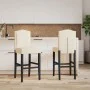 Taburetes altos 2 uds madera maciza de caucho y tela de vidaXL, Taburetes de cocina - Ref: Foro24-4006209, Precio: 111,30 €, ...