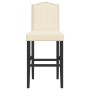 Taburetes altos 2 uds madera maciza de caucho y tela de vidaXL, Taburetes de cocina - Ref: Foro24-4006209, Precio: 112,65 €, ...