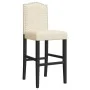 Taburetes altos 2 uds madera maciza de caucho y tela de vidaXL, Taburetes de cocina - Ref: Foro24-4006209, Precio: 111,30 €, ...