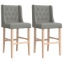 Taburetes altos 2 uds madera maciza de caucho y tela de vidaXL, Taburetes de cocina - Ref: Foro24-4006221, Precio: 130,66 €, ...