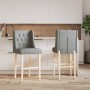 Taburetes altos 2 uds madera maciza de caucho y tela de vidaXL, Taburetes de cocina - Ref: Foro24-4006221, Precio: 130,66 €, ...