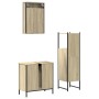 Set de muebles de baño 3 pzas madera contrachapada roble Sonoma de vidaXL, Muebles de baño - Ref: Foro24-3214821, Precio: 178...
