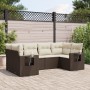 Set sofás de jardín 6 piezas y cojines ratán sintético marrón de vidaXL, Conjuntos de jardín - Ref: Foro24-3220582, Precio: 4...
