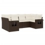 Set sofás de jardín 6 piezas y cojines ratán sintético marrón de vidaXL, Conjuntos de jardín - Ref: Foro24-3220582, Precio: 4...