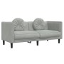 Juego de sofás con cojines 3 piezas terciopelo gris claro de vidaXL, Sofás - Ref: Foro24-3209247, Precio: 637,09 €, Descuento: %