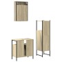 Set de muebles de baño 3 pzas madera contrachapada roble Sonoma de vidaXL, Muebles de baño - Ref: Foro24-3214816, Precio: 167...
