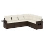 Set sofás de jardín 6 piezas y cojines ratán sintético marrón de vidaXL, Conjuntos de jardín - Ref: Foro24-3220212, Precio: 4...