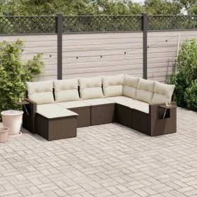 Juego de sofás de jardín 7 piezas con cojines ratán PE marrón de vidaXL, Conjuntos de jardín - Ref: Foro24-3220502, Precio: 4...