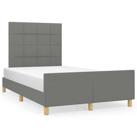 Estructura de cama con cabecero tela gris oscuro 120x190 cm de vidaXL, Camas y somieres - Ref: Foro24-3270514, Precio: 169,61...