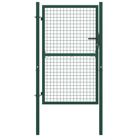 Puerta de valla de acero verde 100x175 cm de vidaXL, Puertas de jardín - Ref: Foro24-145735, Precio: 209,50 €, Descuento: %
