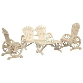 Juego de muebles de jardín 4 piezas madera maciza de abeto de vidaXL, Conjuntos de jardín - Ref: Foro24-3207125, Precio: 407,...