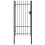 Cancela de valla con una puerta y puntas acero negro 1x2 m de vidaXL, Puertas de jardín - Ref: Foro24-145746, Precio: 210,47 ...
