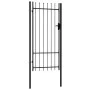 Zauntor mit Tür und schwarzen Stahlspitzen 1x2 m von vidaXL, Gartentore - Ref: Foro24-145746, Preis: 210,47 €, Rabatt: %