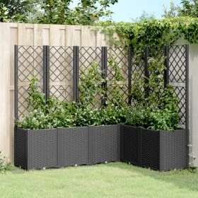 Blumenkasten mit schwarzem PP-Gitter 160x120x140 cm von vidaXL, Töpfe und Pflanzgefäße - Ref: Foro24-367878, Preis: 293,84 €,...