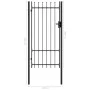 Zauntor mit Tür und schwarzen Stahlspitzen 1x2 m von vidaXL, Gartentore - Ref: Foro24-145746, Preis: 210,47 €, Rabatt: %