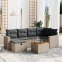 Set de sofás de jardín 7 piezas con cojines ratán PE gris de vidaXL, Conjuntos de jardín - Ref: Foro24-3264840, Precio: 400,9...