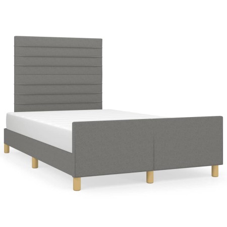 Estructura de cama con cabecero tela gris oscuro 120x190 cm de vidaXL, Camas y somieres - Ref: Foro24-3270521, Precio: 166,99...