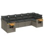 Set de sofás de jardín 7 piezas con cojines ratán PE gris de vidaXL, Conjuntos de jardín - Ref: Foro24-3227110, Precio: 454,5...