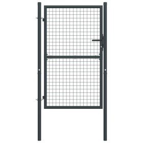 Puerta de malla de jardín de acero galvanizado gris 100x250 cm de vidaXL, Puertas de jardín - Ref: Foro24-145775, Precio: 234...