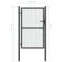Gray Galvanized Steel Garden Mesh Gate 100x250 cm by vidaXL, garden gates - Ref: Foro24-145775, Price: 223,44 €, Discount: %