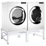 Pedestal doble lavadora secadora con estantes extraíbles blanco de vidaXL, Accesorios para lavadoras y secadoras - Ref: Foro2...