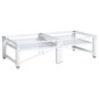 Pedestal doble lavadora secadora con estantes extraíbles blanco de vidaXL, Accesorios para lavadoras y secadoras - Ref: Foro2...