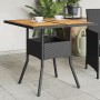 Mesa de jardín superficie de madera ratán PE negro 80x80x75 cm de vidaXL, Mesas de jardín - Ref: Foro24-365519, Precio: 82,56...