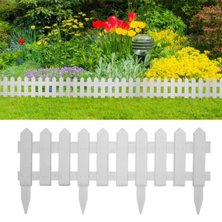 Bordes de jardín 17 unidades PP blanco 10 m de vidaXL, Ribetes y bordes para jardín - Ref: Foro24-48616, Precio: 51,05 €, Des...