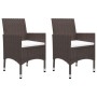 Juego de comedor de jardín 3 piezas con cojines marrón de vidaXL, Conjuntos de jardín - Ref: Foro24-3095891, Precio: 248,92 €...