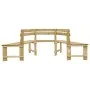 Banco de jardín madera pino impregnada 240 cm de vidaXL, Bancos de jardín - Ref: Foro24-49089, Precio: 169,67 €, Descuento: %
