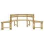 Banco de jardín madera pino impregnada 240 cm de vidaXL, Bancos de jardín - Ref: Foro24-49089, Precio: 172,53 €, Descuento: %
