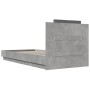 Cama con cabecero madera de ingeniería gris hormigón 90x200 cm de vidaXL, Camas y somieres - Ref: Foro24-3209943, Precio: 145...