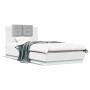 Estructura de cama con cabecero y luces LED blanco 75x190 cm de vidaXL, Camas y somieres - Ref: Foro24-3210066, Precio: 163,3...