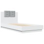 Estructura de cama con cabecero y luces LED blanco 75x190 cm de vidaXL, Camas y somieres - Ref: Foro24-3210066, Precio: 163,3...