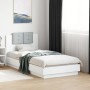 Estructura de cama con cabecero y luces LED blanco 75x190 cm de vidaXL, Camas y somieres - Ref: Foro24-3210066, Precio: 163,3...