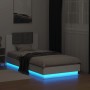 Estructura de cama con cabecero y luces LED blanco 75x190 cm de vidaXL, Camas y somieres - Ref: Foro24-3210066, Precio: 163,3...