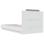 Estructura de cama con cabecero y luces LED blanco 75x190 cm de vidaXL, Camas y somieres - Ref: Foro24-3210066, Precio: 163,3...