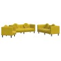 Juego de sofás con cojines 3 piezas terciopelo amarillo de vidaXL, Sofás - Ref: Foro24-3209253, Precio: 632,62 €, Descuento: %