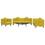 Juego de sofás con cojines 3 piezas terciopelo amarillo de vidaXL, Sofás - Ref: Foro24-3209253, Precio: 632,62 €, Descuento: %