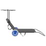 Tumbona plegable con toldo y ruedas acero gris de vidaXL, Tumbonas - Ref: Foro24-44325, Precio: 68,37 €, Descuento: %