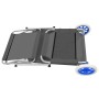 Tumbona plegable con toldo y ruedas acero gris de vidaXL, Tumbonas - Ref: Foro24-44325, Precio: 68,37 €, Descuento: %