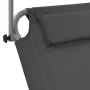 Folding lounger with awning and gray steel wheels by vidaXL, Loungers - Ref: Foro24-44325, Price: 64,12 €, Discount: %