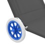 Tumbona plegable con toldo y ruedas acero gris de vidaXL, Tumbonas - Ref: Foro24-44325, Precio: 68,37 €, Descuento: %