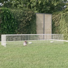 Jaula para conejos 3 paneles hierro galvanizado 325x109x54 cm de vidaXL, Jaulas y habitáculos para animales pequeños - Ref: F...