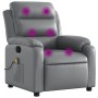 Sillón de masaje reclinable cuero sintético gris de vidaXL, Sillones - Ref: Foro24-373496, Precio: 225,28 €, Descuento: %