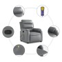 Sillón de masaje reclinable cuero sintético gris de vidaXL, Sillones - Ref: Foro24-373496, Precio: 225,28 €, Descuento: %