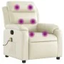 Sillón reclinable de masaje cuero sintético crema de vidaXL, Sillones - Ref: Foro24-373494, Precio: 255,49 €, Descuento: %